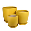 Tang Glazed Egg Yellow - 3 sizes available shown with saucers - sold separately