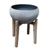 Urbanstyle Bowl with Timber •  3 sizes available  Legs  in Black |  Greystone  | Cement