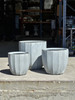 GeoLite Ribbed Olive Planter set of 3