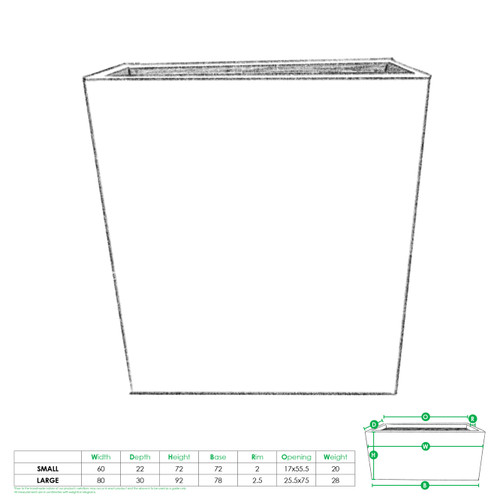 GardenLite Terrace Planter drawing and dimensions