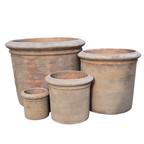 Antique Terracotta Double Rim Cylinder Set 4