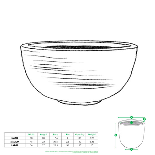 Geolite Bermuda Planter Drawing and Dimensions