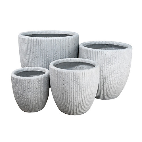 GardenLite Fluted Cone avail in 4 sizes in White Wash