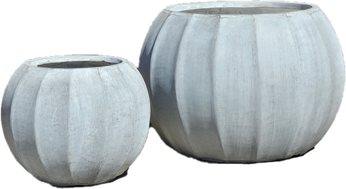 GeoLite Ribbed Sphere Planter Set of 2