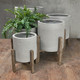 Urbanstyle Cylinder with Timber •  5 sizes available  Legs  in Black |  Greystone  | Cement