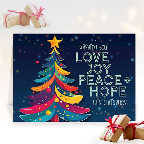 Love, Joy, Peace, Hope Christmas Cards (Pack Of 20)