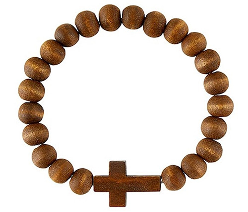 Wooden Cross Bracelet