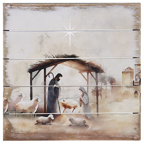 Pallet Art-Nativity Scene (8" X 8")