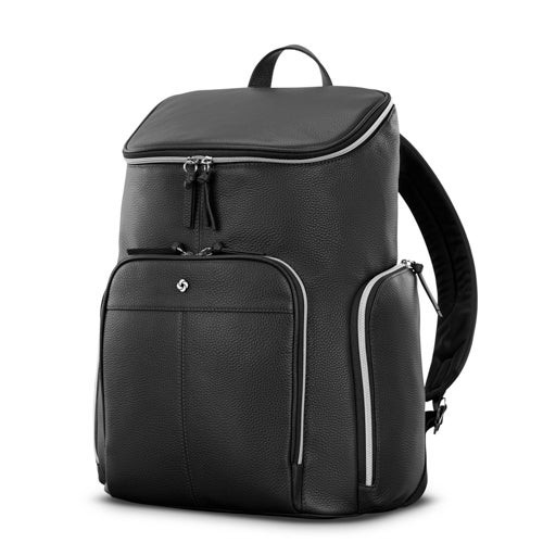 Mobile Solution 2 Leather Deluxe Backpack Black