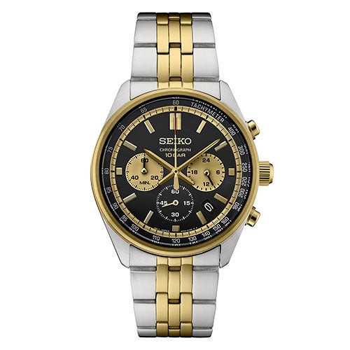 Men's Essentials Chronograph 2-Tone Stainless Steel Watch  Black & Gold Dial