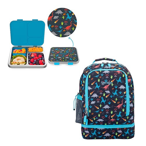 Kids Backpack & Lunch Box Kit Dino