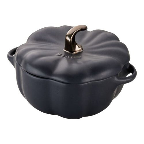 0.75qt Petite Cast Iron Pumpkin Cocotte Matte Black