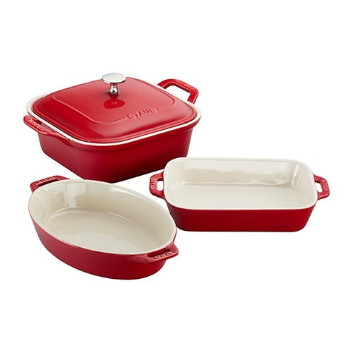 4pc Mixed Baking Dish Set Cherry