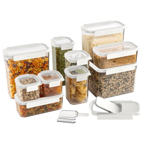 22pc Pantry Airtight Food Storage Containers Snow