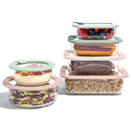 12pc Signature Glass Food Storage Set Desert Sage