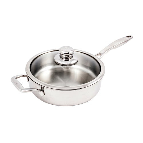 Premium Clad Stainless Steel 4.2qt Saute Pan w/ Glass Lid - Induction