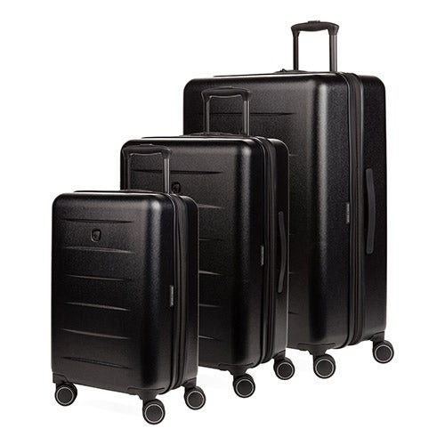 8020 3pc Expandable Hardside Luggage Spinner Set Black