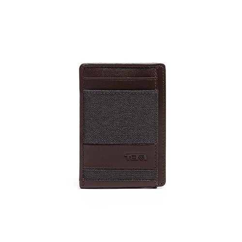 Alpha Money Clip Card Case Anthracite/Brown