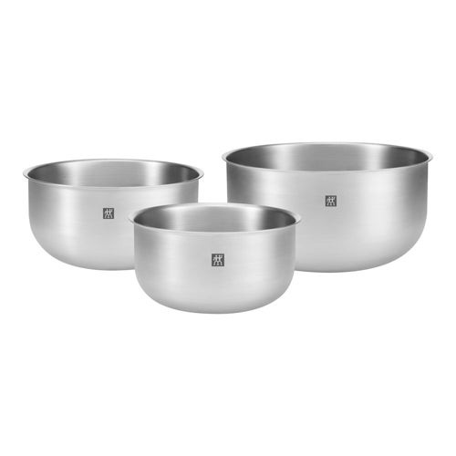 3pc Prep Stainless Steel Nesting Bowl Set Silver