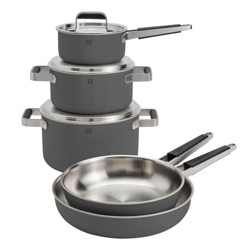 Pure 8pc Stainless Steel Cookware Gray