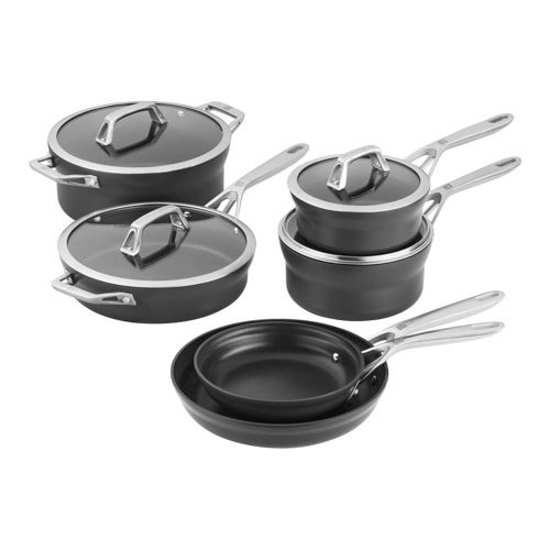 Motion 10pc Aluminum Hard Anodized Ceramic NS Cookware Set