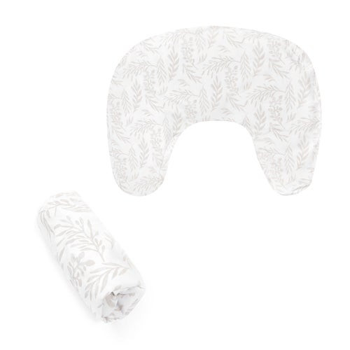 Boppy New Nursing Pillow Cotton Cover Beige Foliage