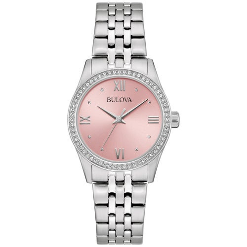 Ladies' Corporate Collection Crystal Silver-Tone Watch  Pink Dial