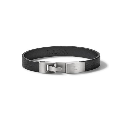 Classic Single Wrap Leather Bracelet - Medium Black