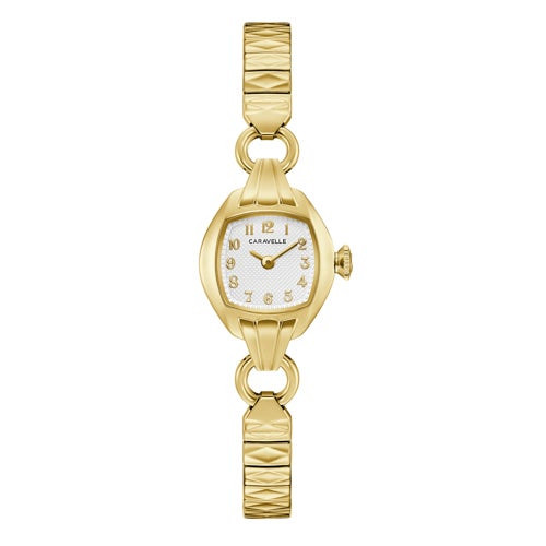 Ladies Classic Cocktail Gold-Tone Stainless Steel Watch Silver Dial