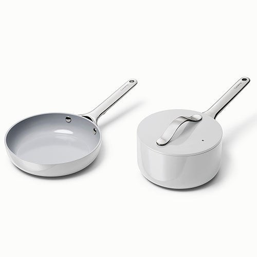 Nonstick Ceramic Minis Duo Cookware Set - Fry Pan & Saucepan Gray