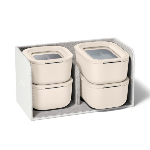 Mini Food Storage Set w/ Storage Organizer Cream