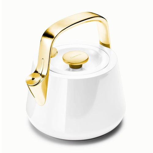 Stovetop Iconics Whistling Tea Kettle White/Gold