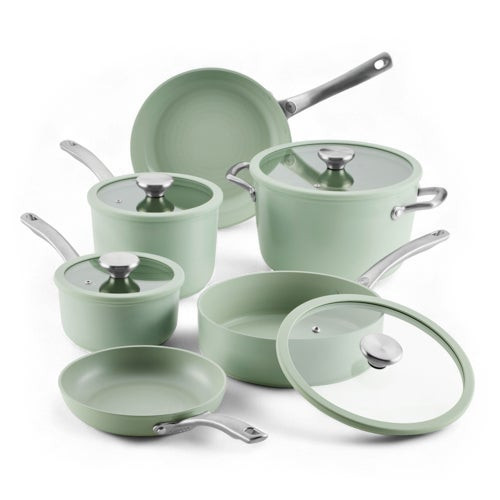 10pc Halo LaserDefense Cookware Set Sage Green