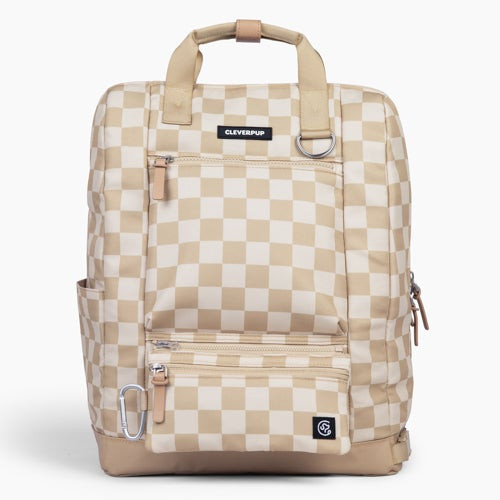 Porter Dog Gear Backpack Tan Checkerboard