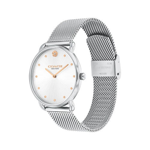 Ladies' Elliot Silver-Tone Stainless Steel Mesh Watch  Silver Dial