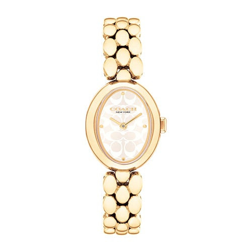 Ladies' Sammy Oval Gold-Tone Stainless Steel Watch  Silver White "C" Dial