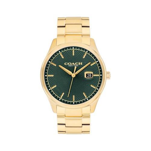 Mens Oliver Gold-Tone Stainless Steel Watch Green Dial
