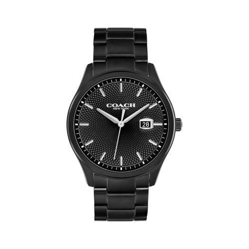 Mens Oliver Black Ion-Plated Stainless Steel Watch Black Dial