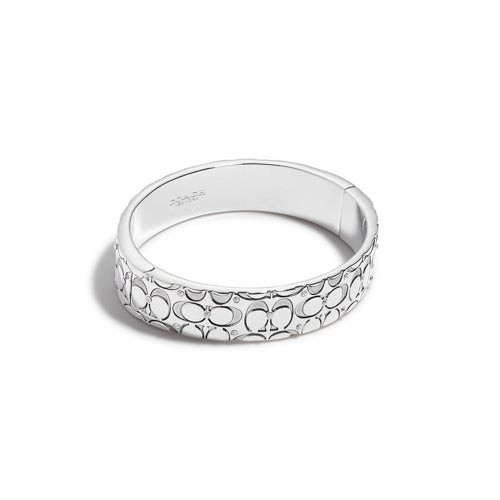 Signature Quilted Bangle Silver-Tone