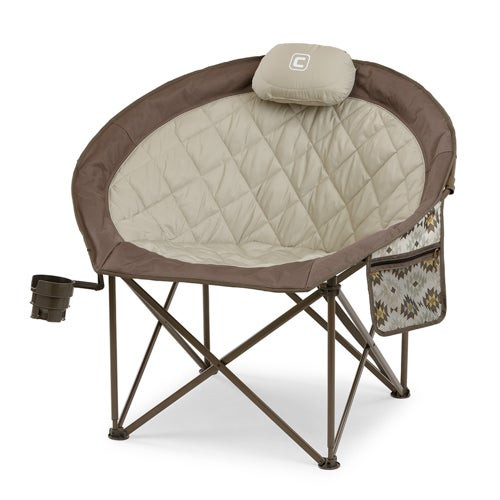 Oversized Padded Rounded Chair Mocha Latte