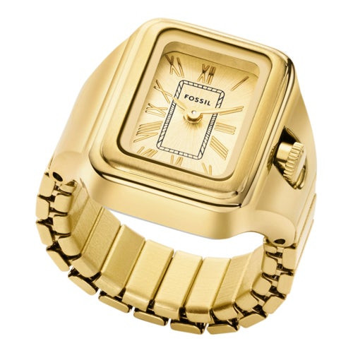 Ladies Raquel Gold-Tone Square Ring Watch Gold Dial