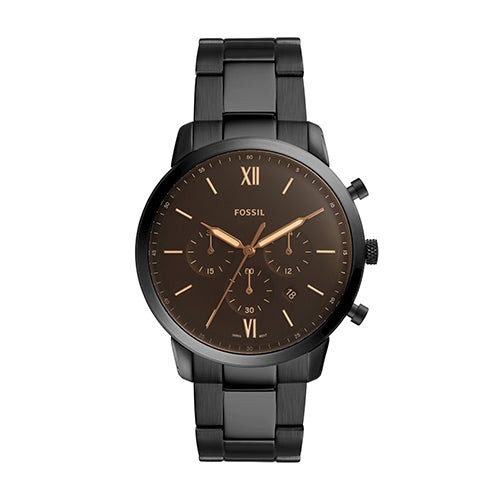 Men's Neutra Chronograph Black Ion-Plated Stainless Steel Watch  Brown Dial