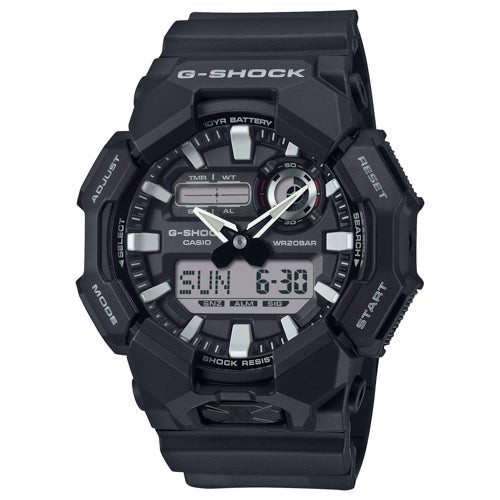 Mens GA010 G-Shock Large Ana-Digi Watch White & Black