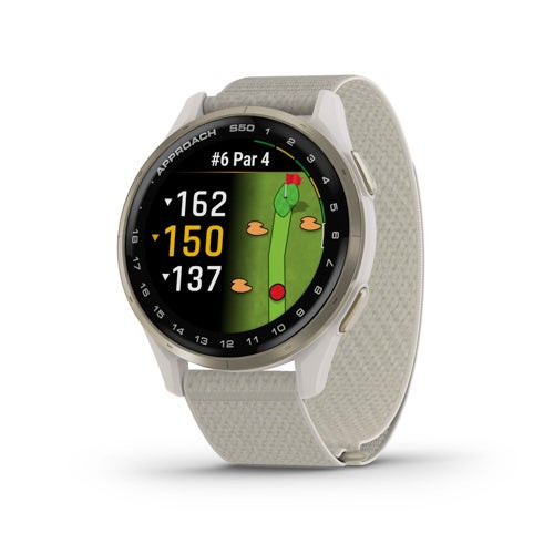 Approach S50 Golf Smartwatch Cream Gold/Ivory Nylon