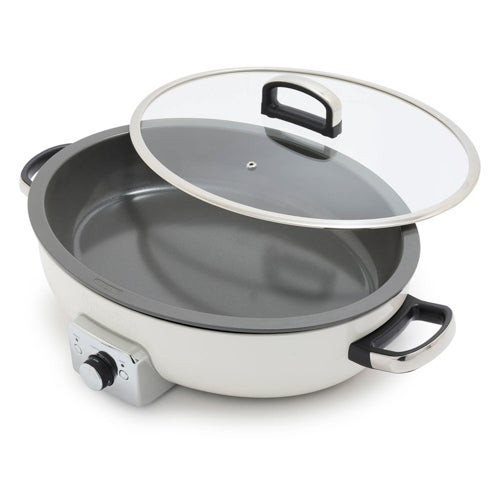 Elite 5.5qt Oval Electric Skillet Cream