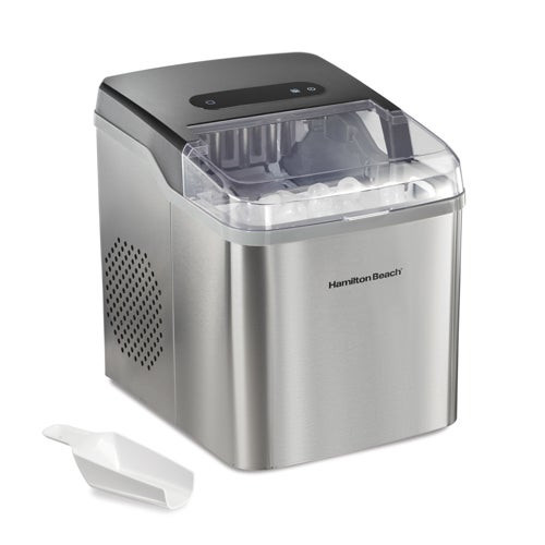 Compact Countertop Ice Maker Stainless Steel