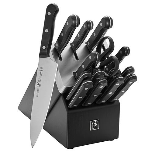Solution 16pc Self-Sharpening Knife Block Set Black
