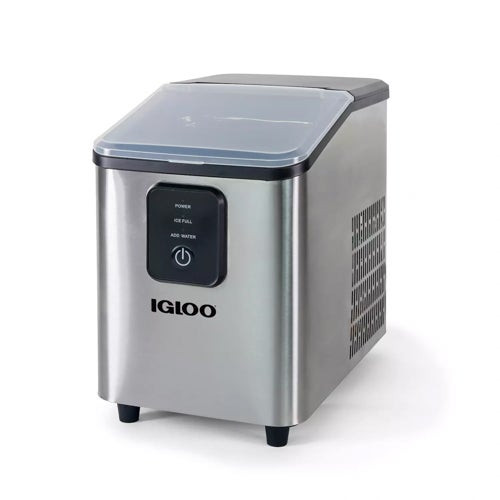 26lb Self-Cleaning Countertop Ice Maker Stainless Steel