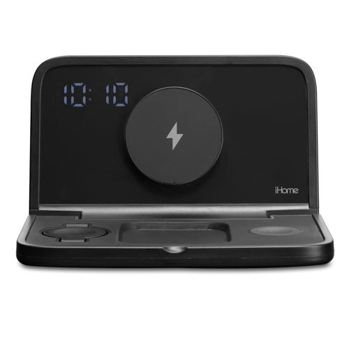 Triple Charging Portable Wireless Alarm Clock w/ Valet Tray