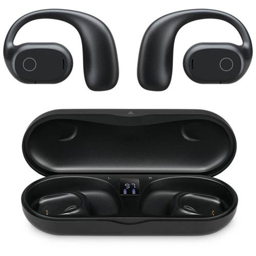 Clear Truly Wireless Open Ear Earbuds Black